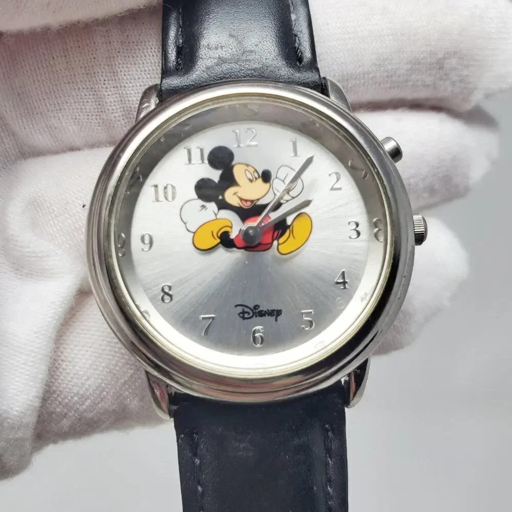 Disney X Sii Mickey Mouse Musical Silver-Tone Analog Watch